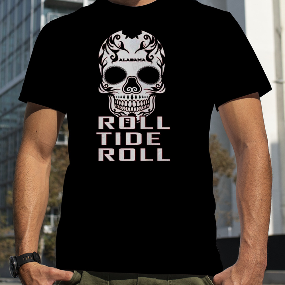 Alabama Roll Tide Roll Tide Ncaa Football Aop Varsity Skull T-shirt