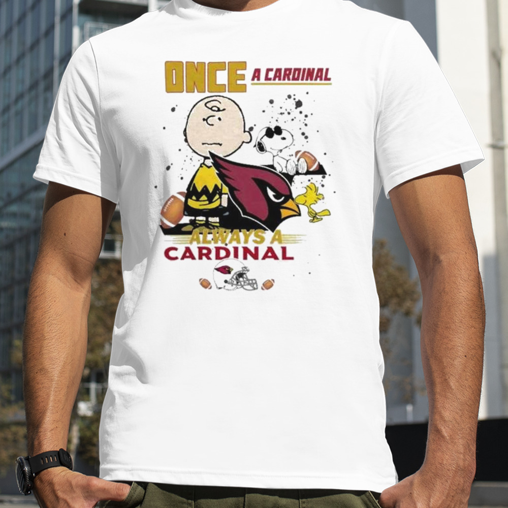 Arizona Cardinals Snoopy And Charlie Brown Once A Cardinal Always A Cardinal Shirt