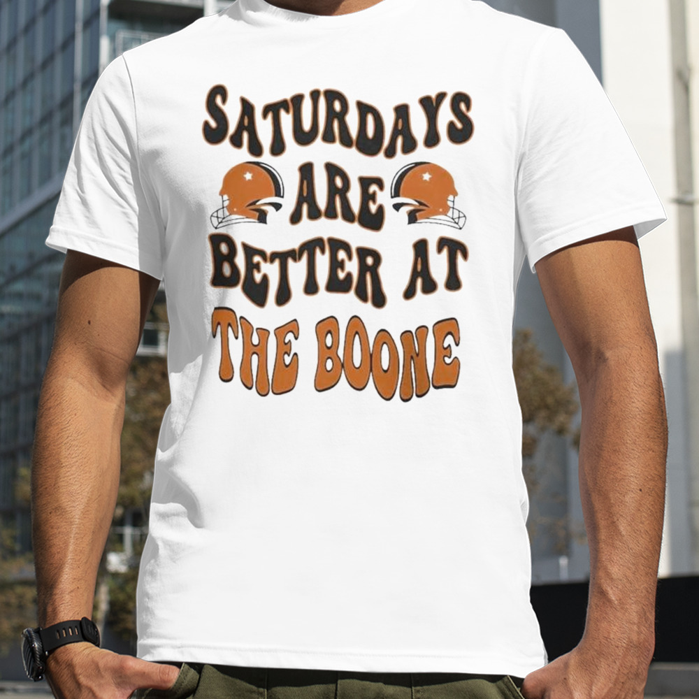 Oklahoma State Football Saturdays Are Better At The Boone 2023 Helmet T-shirt