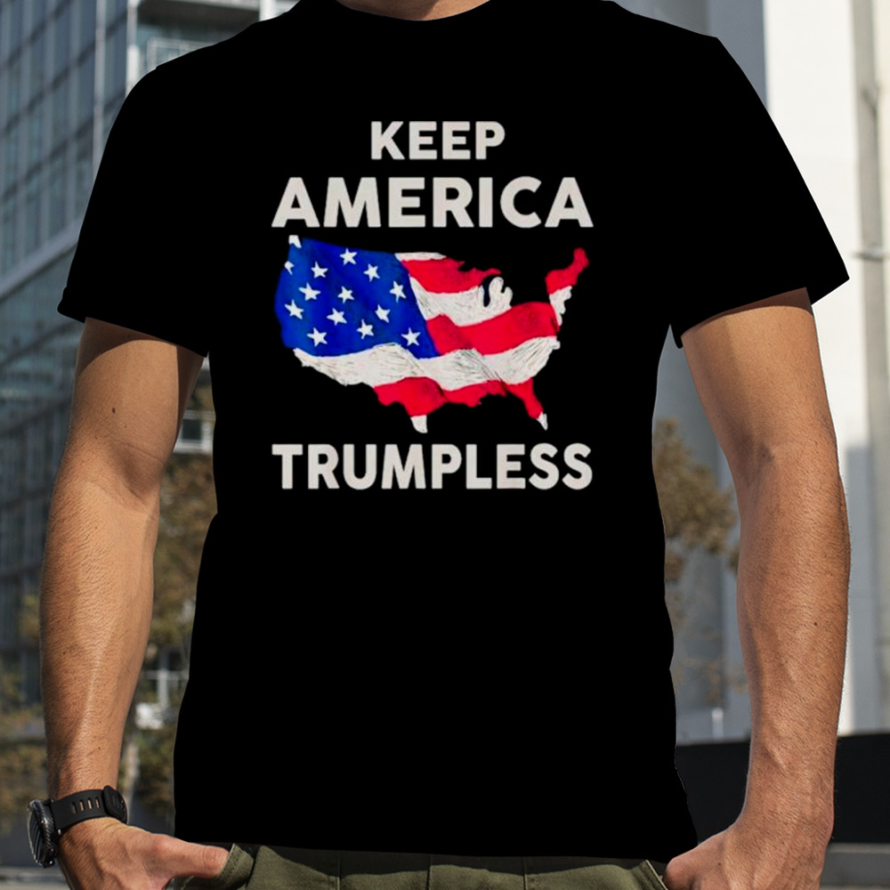 Keep American Trumpless USA flag map shirt