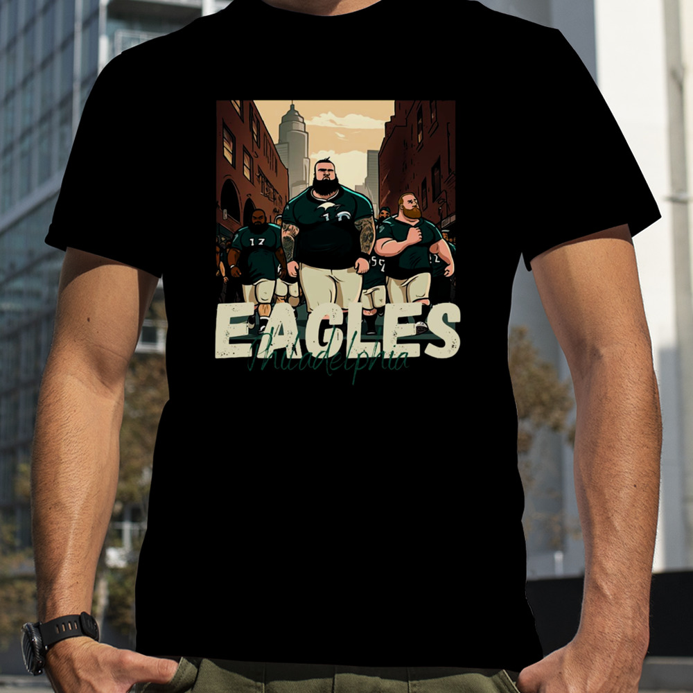 Philadelphia Eagles Football Player Graphic Design Cartoon Style Beautiful Artwork shirt