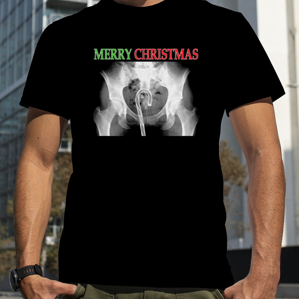 X Ray Merry Christmas Candy Cane shirt