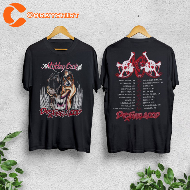 1990 Motley Crue Band Dr Feelgood Album Motley Crue Fan Supporter Concert T-Shirt