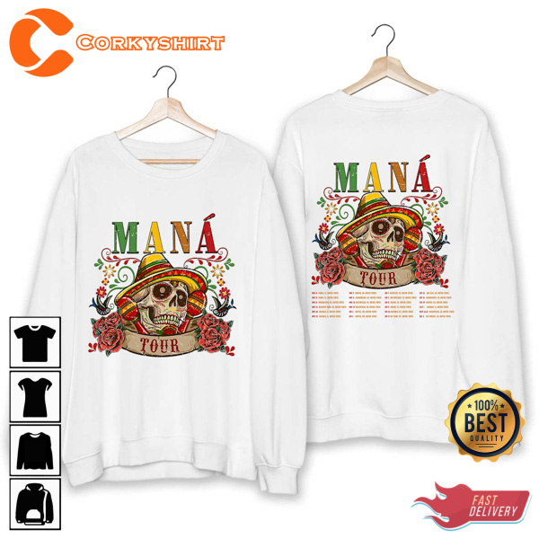 2023 Mana Mexico Lindo Y Querido Tour Skeleton Double Side T shirt