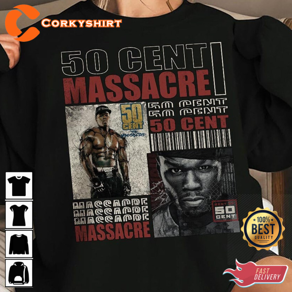 50 Cent The Final Lap Tour 2023 Massacre Album Vintage Graphic T shirt