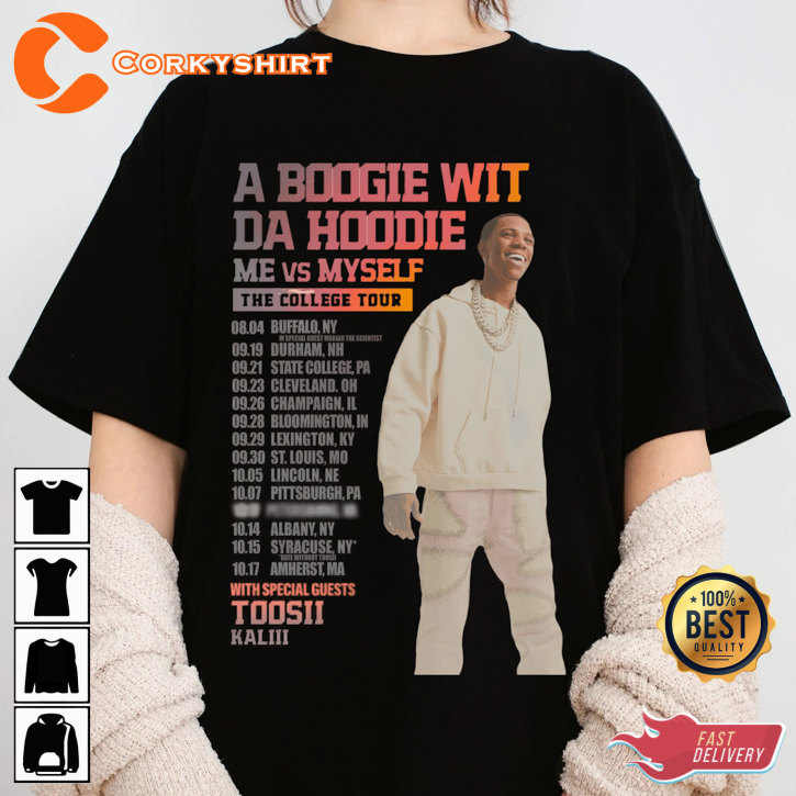 A Boogie Wit Da Hoodie My Vs Myself The College Tour Dates 2023 T-shirt