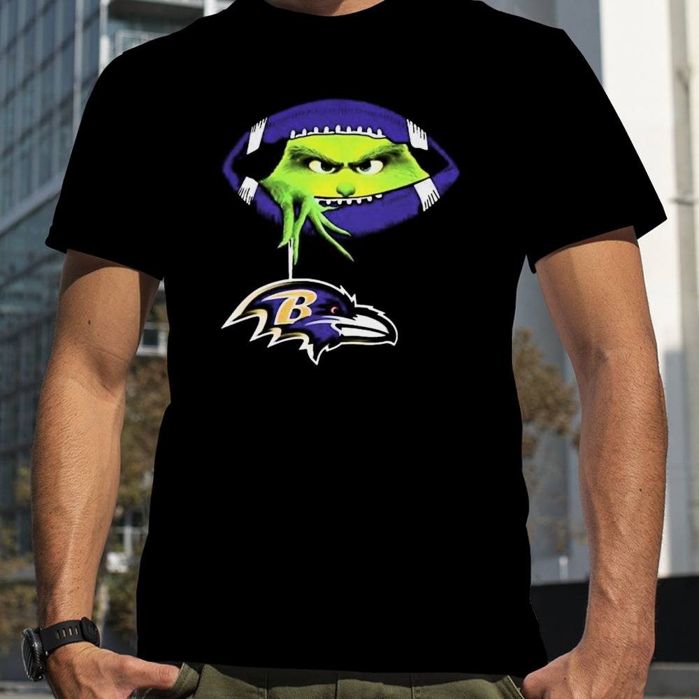 Ew People The Grinch Hold Baltimore Ravens Logo Shirt