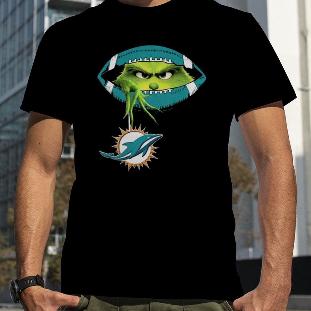 Ew People The Grinch Hold Miami Dolphins Logo Shirt