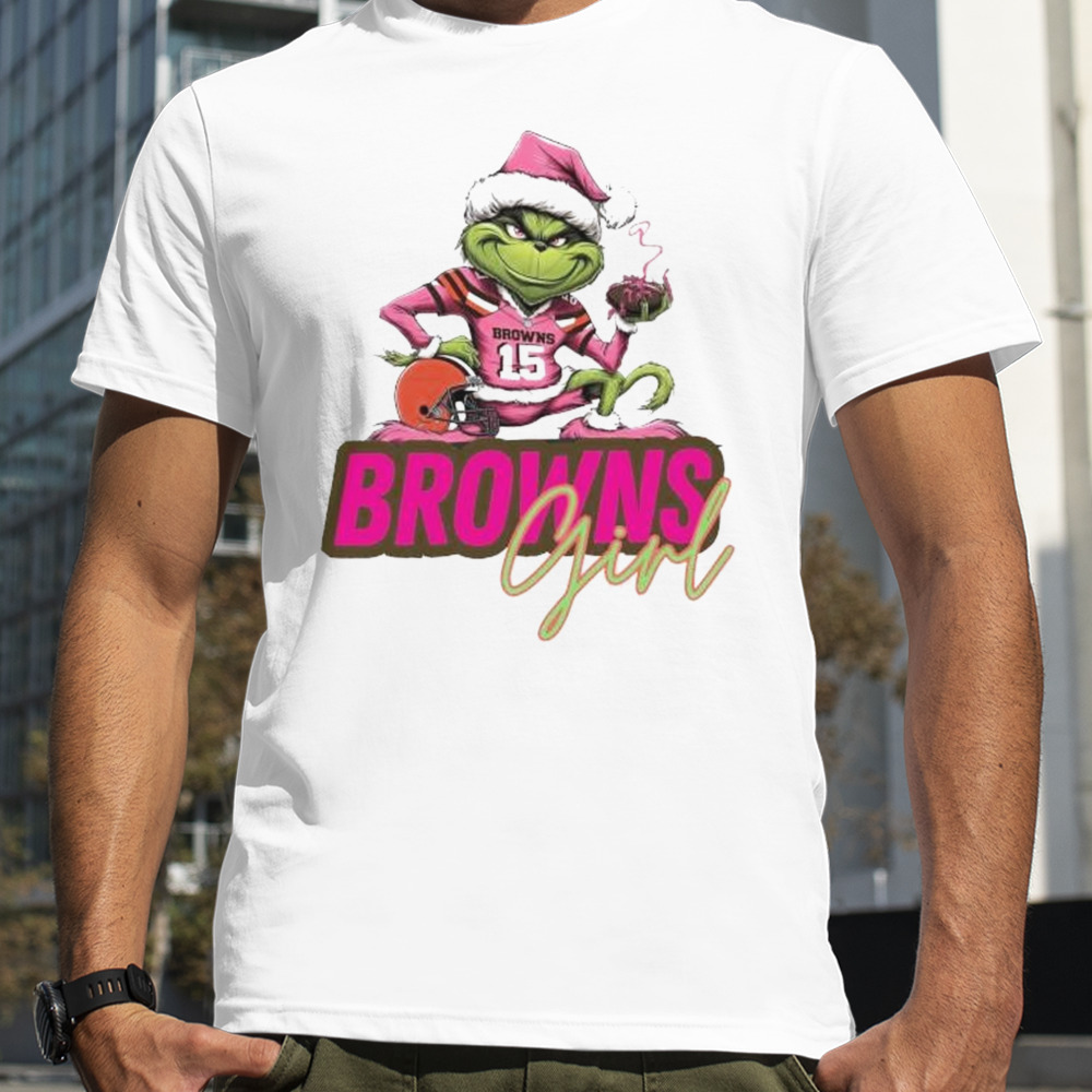 Santa Grinch Cleveland Browns Girl Christmas Shirt