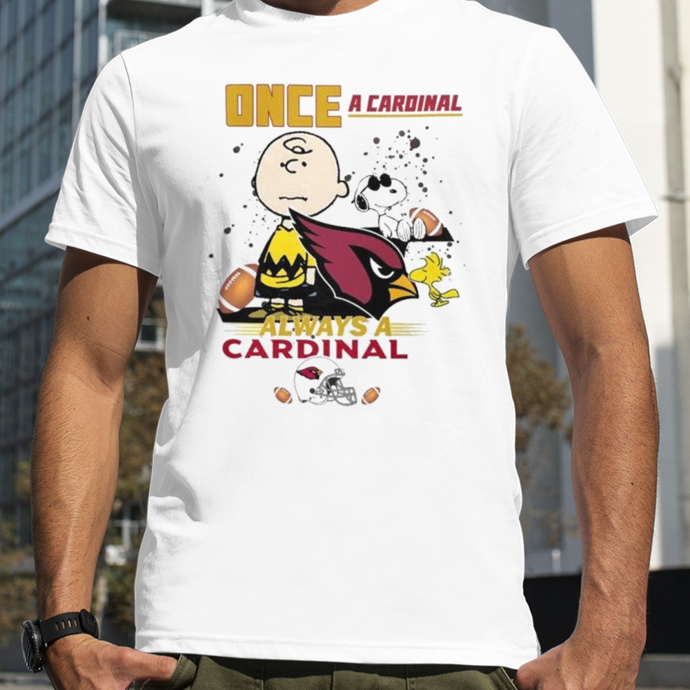 Arizona Cardinals Snoopy And Charlie Brown Once A Cardinal Always A Cardinal T-shirt