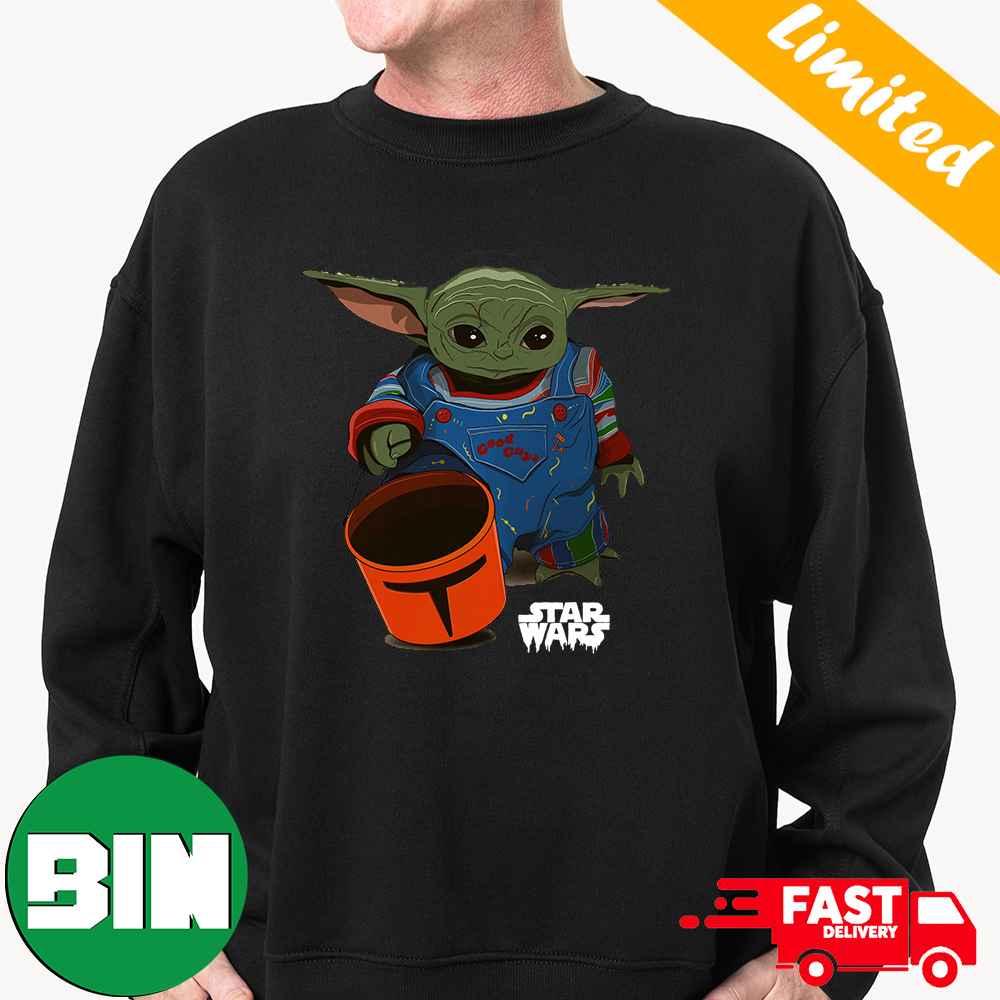 Baby Yoda Grogu Goes Trick Or Treating Halloween 2023 Star Wars Mandalorian T-Shirt