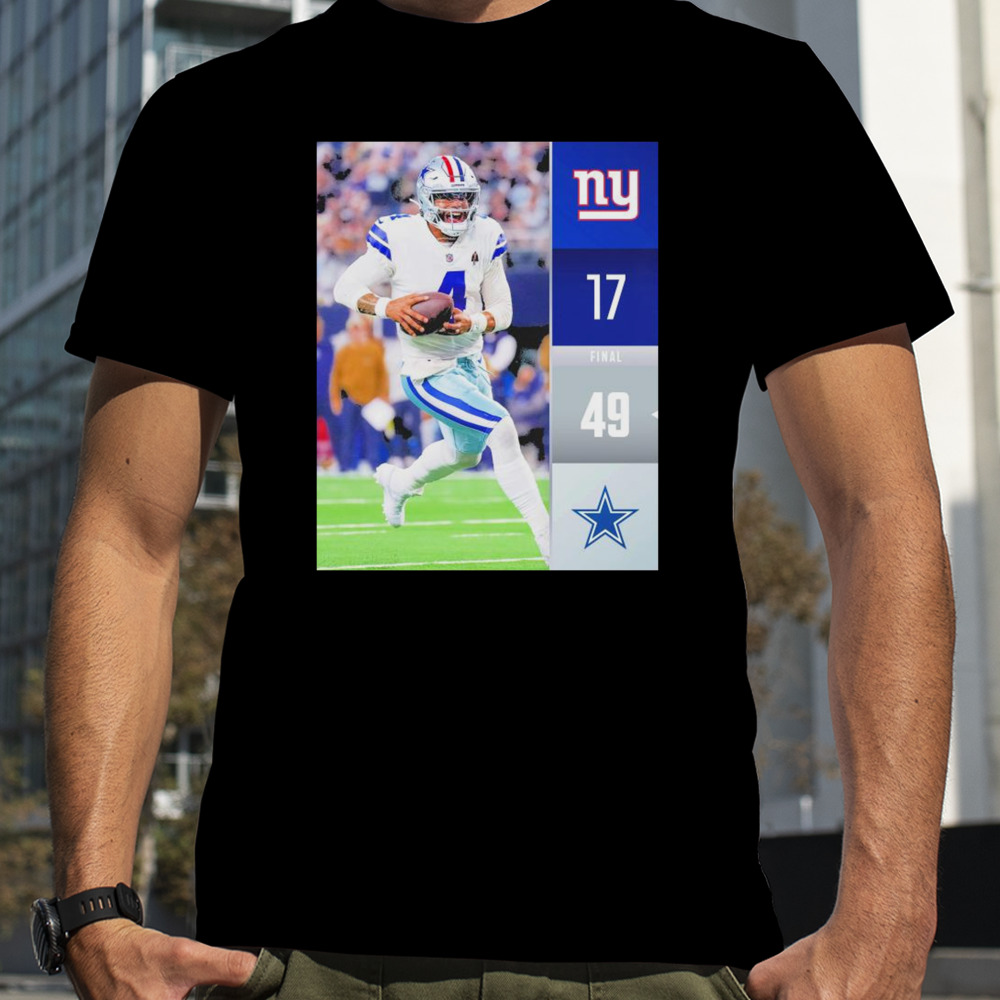 Dallas Cowboys Wins 49 17 New York Giants NFL 2023 Game Final Score Shirt