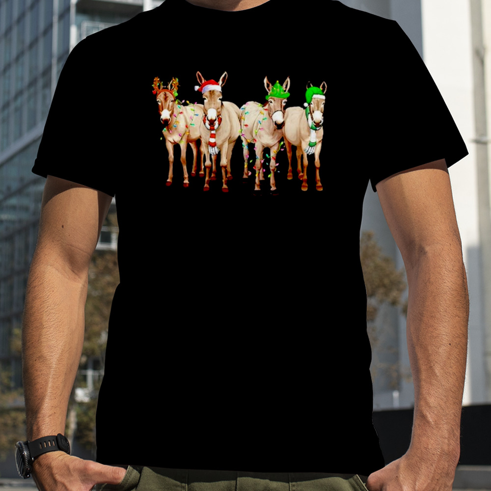 Donkey Merry Christmas lights shirt