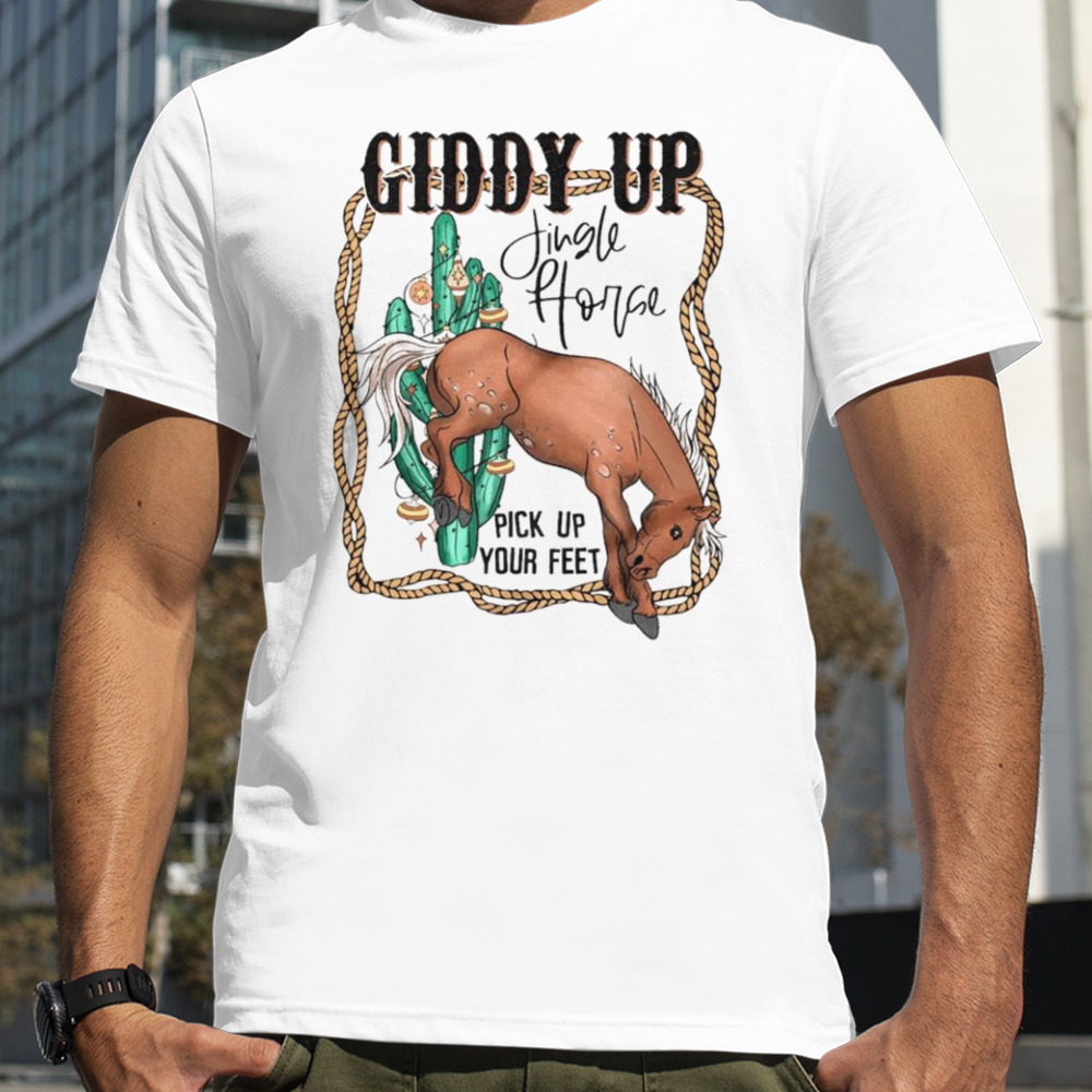 Giddy up jingle horse country Western Christmas shirt