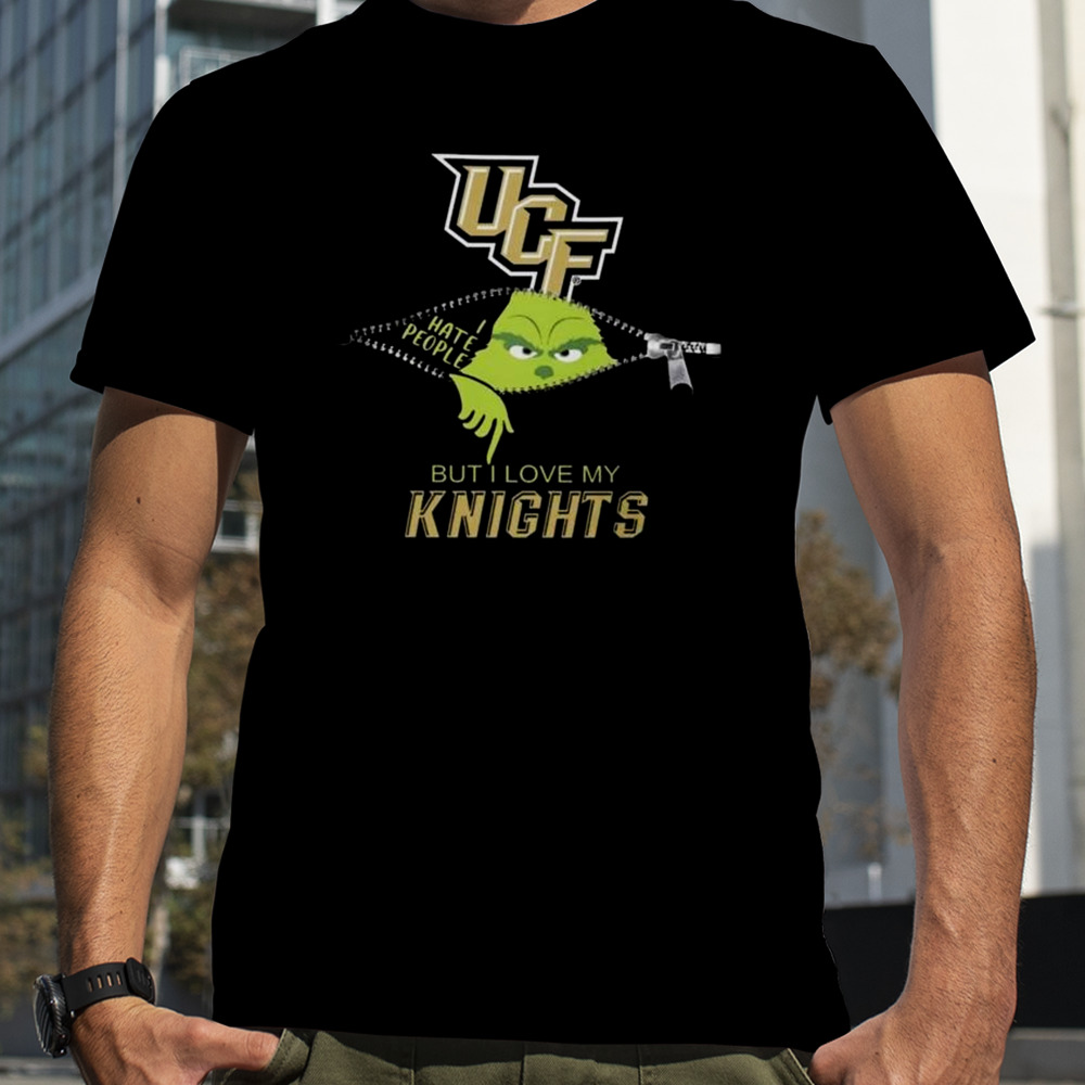 Grinch Zipper I Hate People But I Love My Ucf Knights T-Shirt