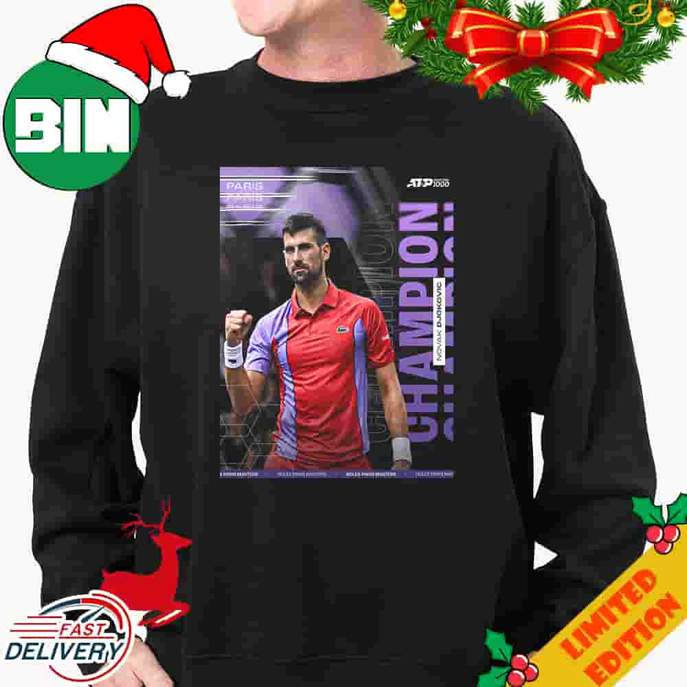 Magnificent Novak Djokovic Defeats Dimitrov A Record Extending Seventh Rolex Paris Masters Title ATP Masters 1000 T-Shirts