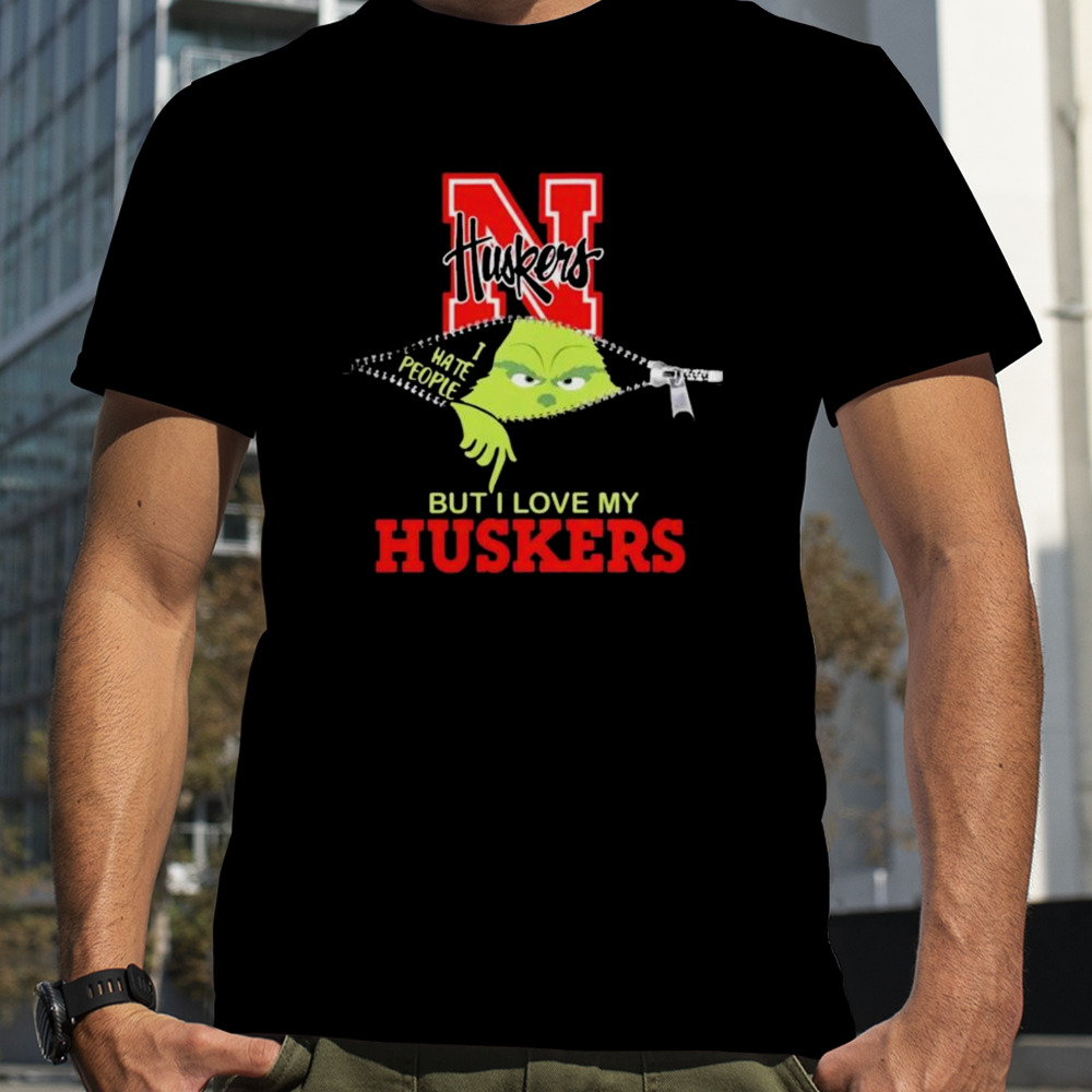 Ncaa Grinch Zipper I Hate People But I Love My Nebraska Cornhuskers t-shirt