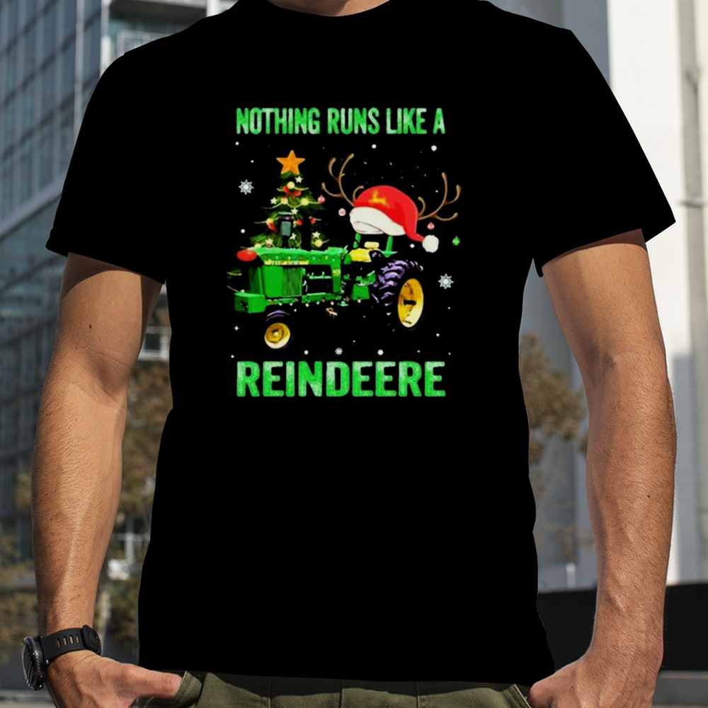 Nothing runs like a reindeere Christmas car and tree t-shirt