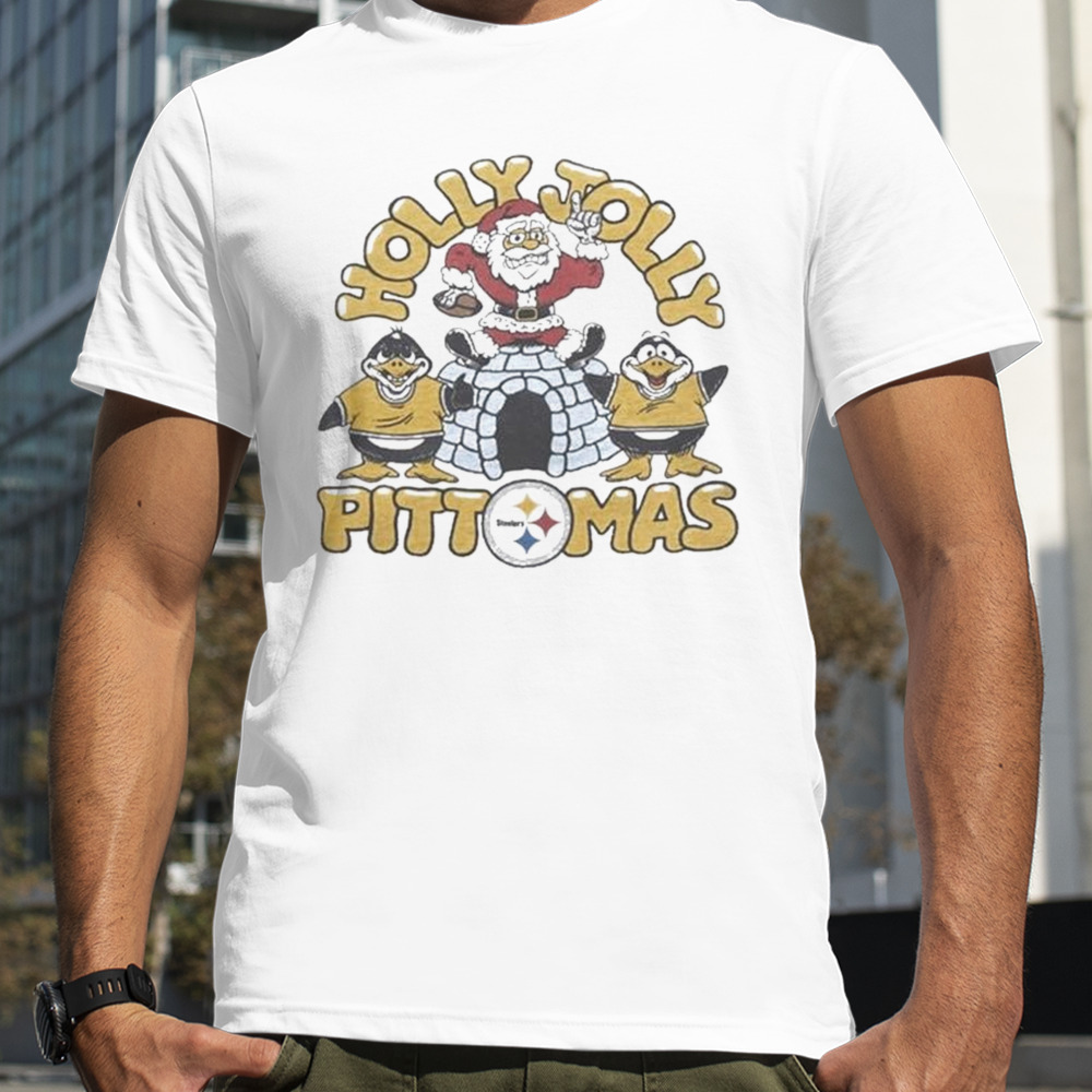 Pittsburgh Steelers Santa Claus Holly Jolly Pittmas Christmas T-shirt