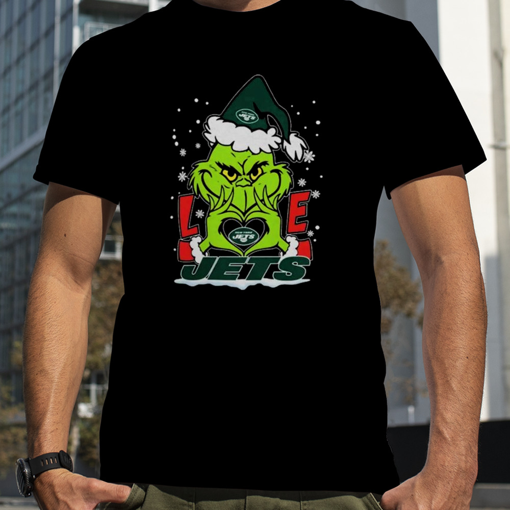 The Grinch Love Heart New York Jets Football Christmas 2023 Shirt