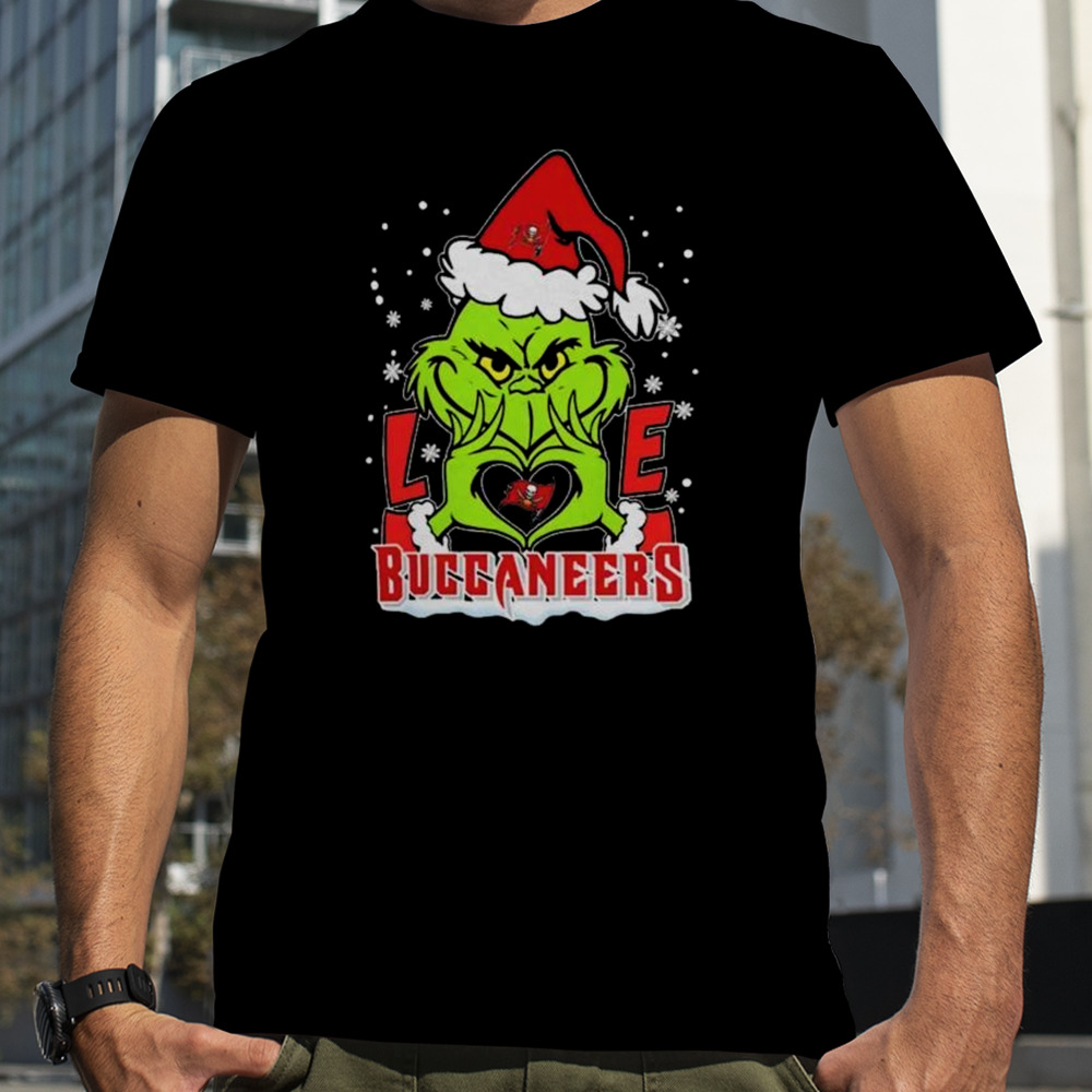 The Grinch Love Heart Tampa Bay Buccaneers Football Christmas 2023 Shirt