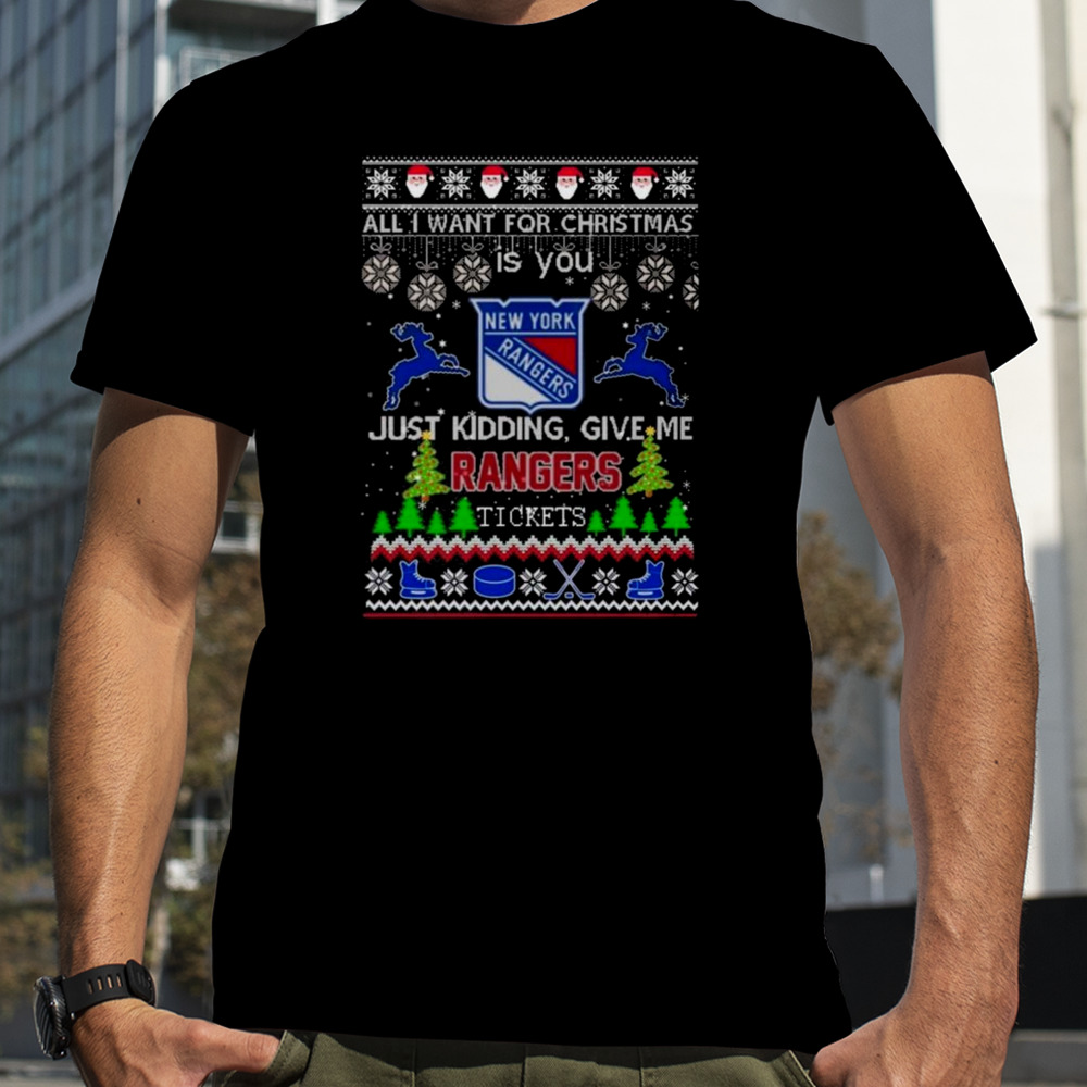 All I Want For Christmas Is You New York Rangers Ice Hockey Ugly Christmas 2023 T-shirt