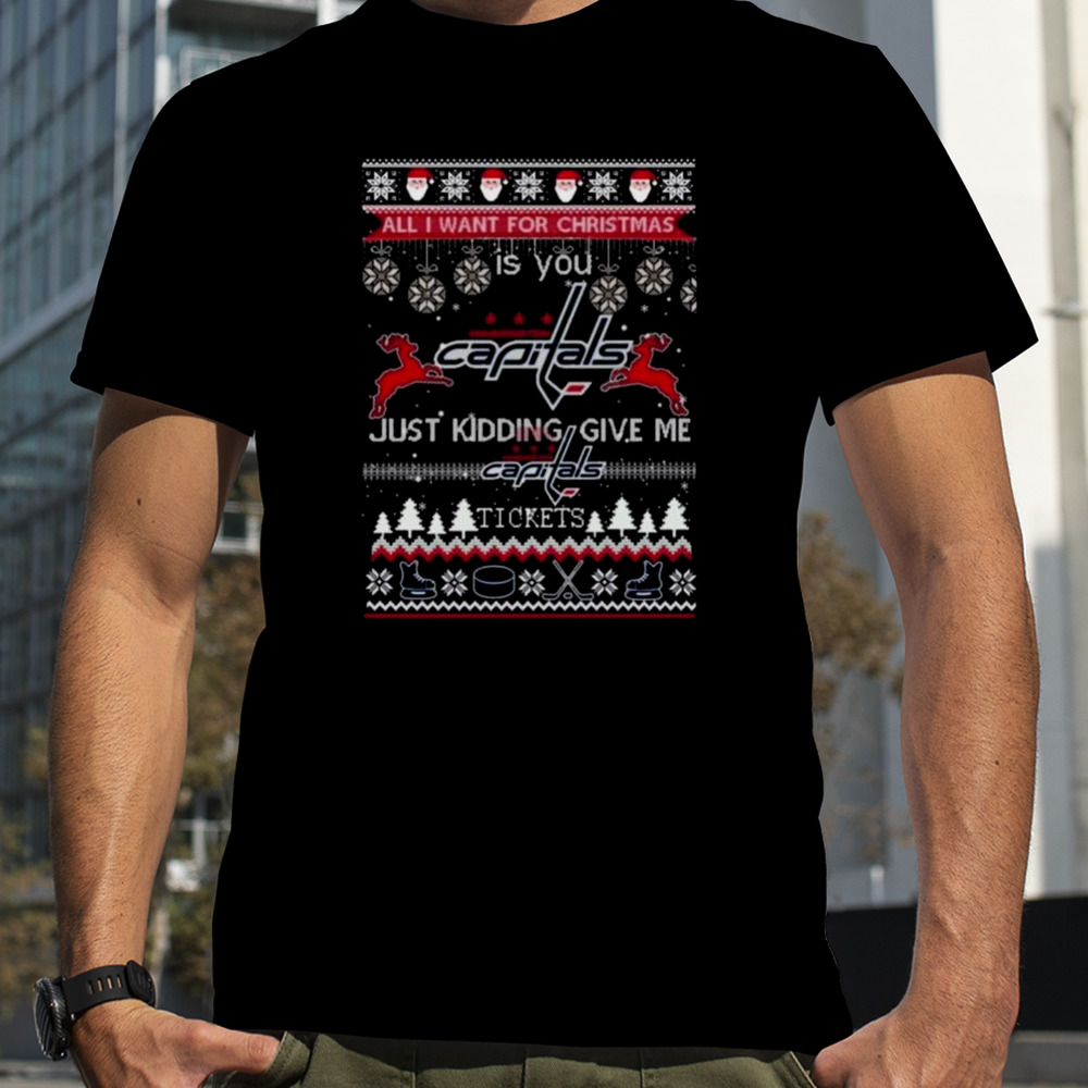 All I Want For Christmas Is You Washington Capitals Ice Hockey Ugly Christmas 2023 T-shirt