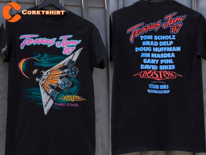 Boston Texxas Jam Tour 87 Band Texxas World Music Festival Shirt