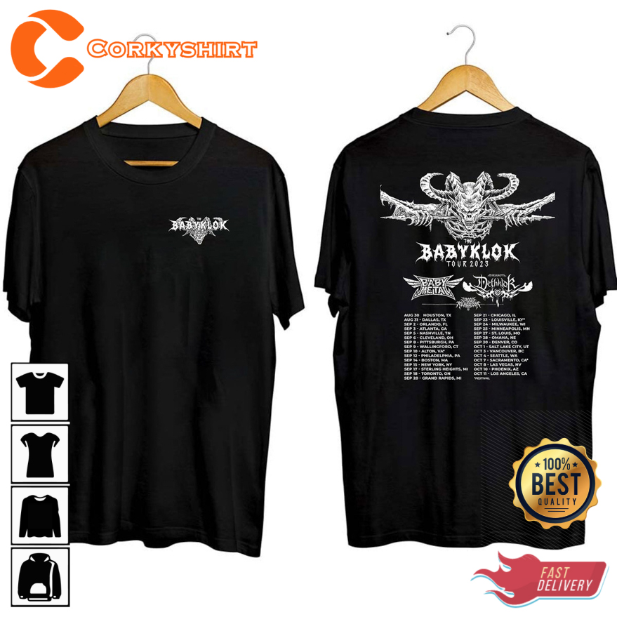 Dethklok Babymetal Babyklok Tour 2023 Double Side T-shirt