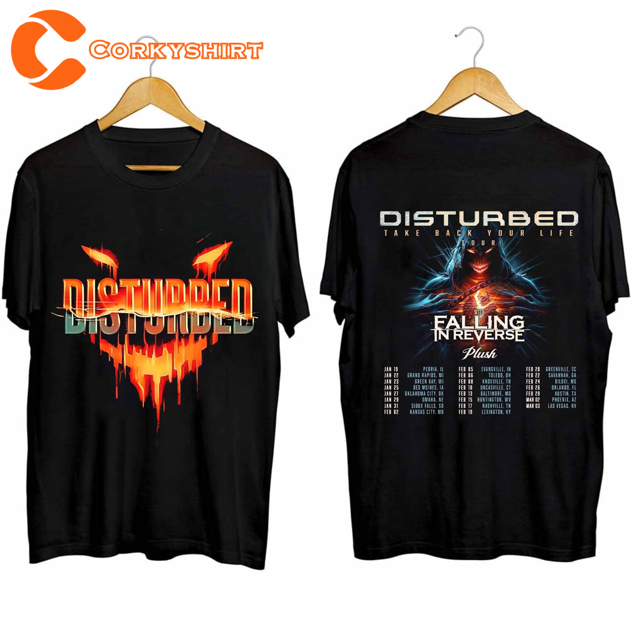 Disturbed Merch Take Back Your Life Tour 2024