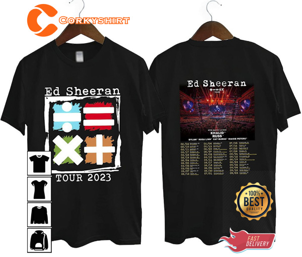 Ed Sheeran 2023 Concert Tour 2 Sides T Shirt