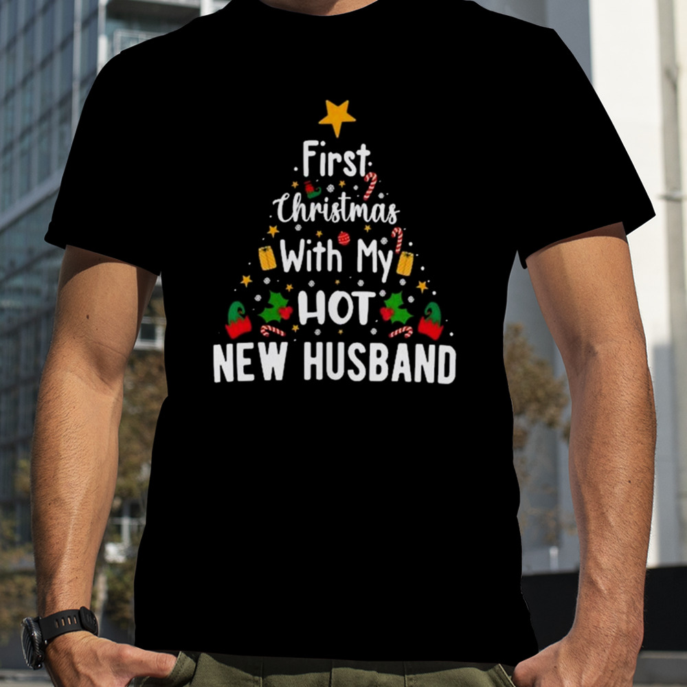 First Christmas With My Hot New Husband Christmas Tree 2023 T-shirt