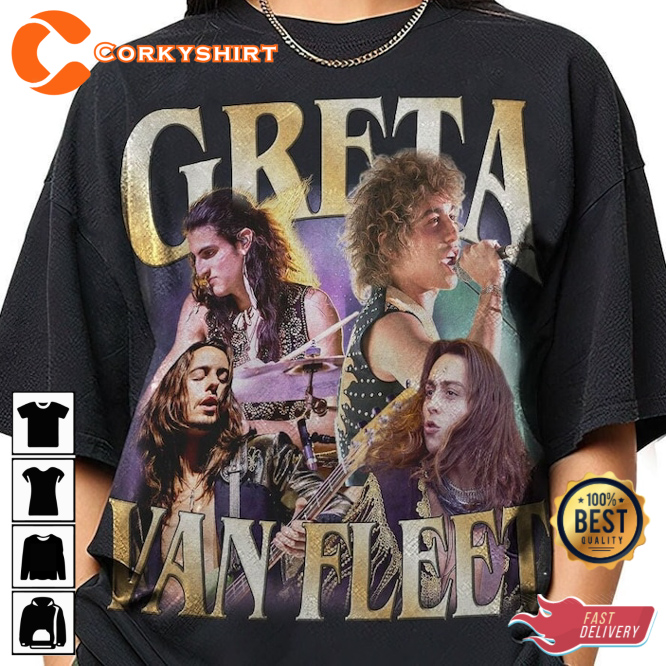 Greta Van Fleet Featuring Battle at Gardens Gate Dig Logo Music T-Shirt