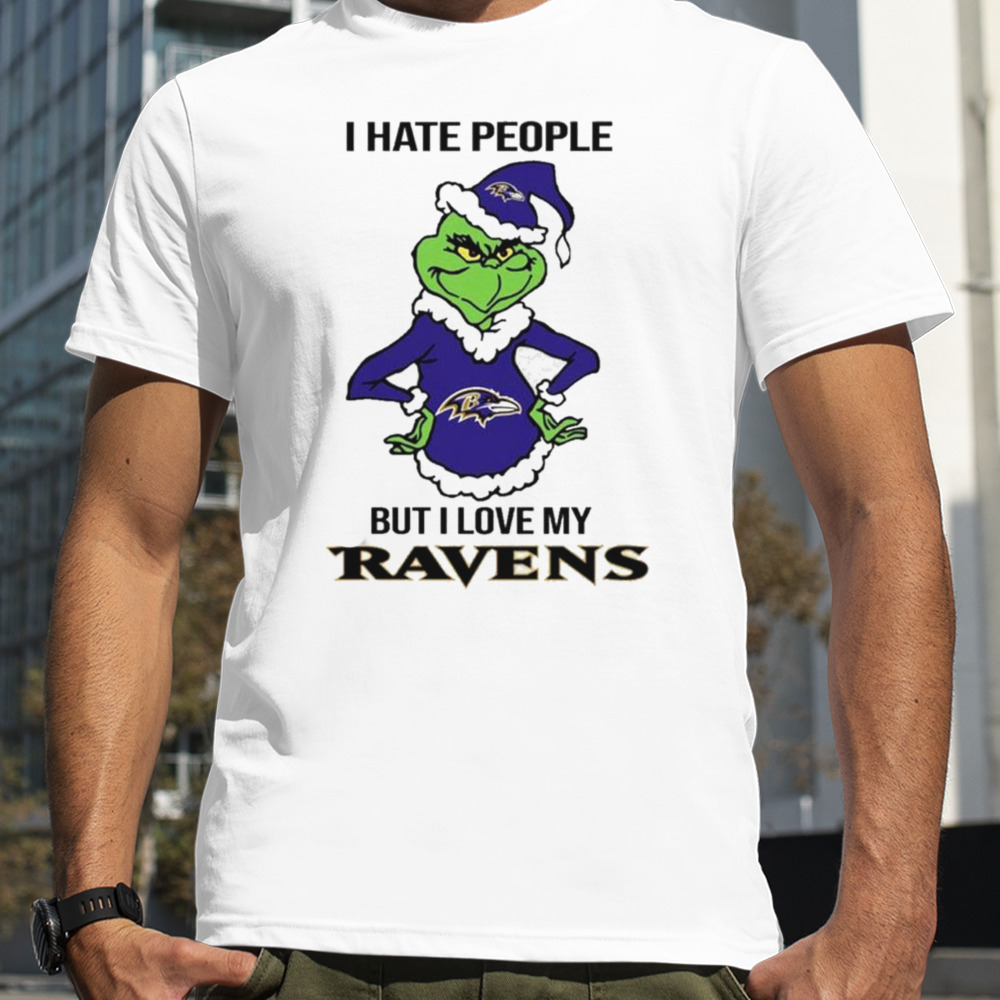 Grinch I Hate People But I Love My Ravens T-Shirt