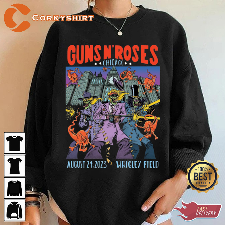 Guns N Roses Wrigley Field Chicago Cubs Tour T-Shirt