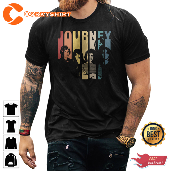 Journey Rock Band All Member Retro Vintage Journey Music Gift Tee