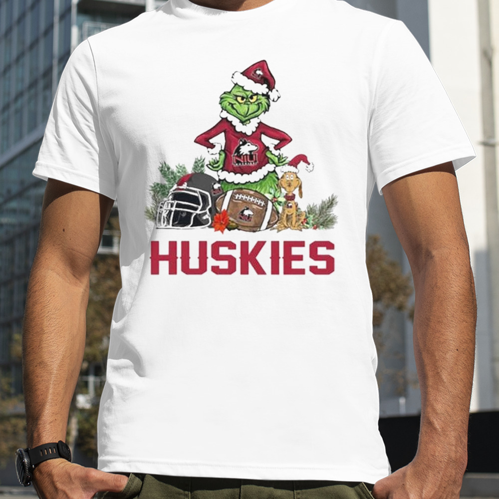 Northern Illinois Huskies Santa Grinch And Dog Merry Christmas T-Shirt