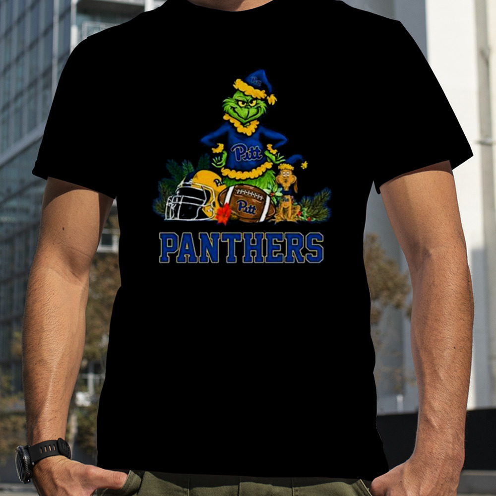 Pittsburgh Panthers Santa Grinch And Dog Merry Christmas T-Shirt