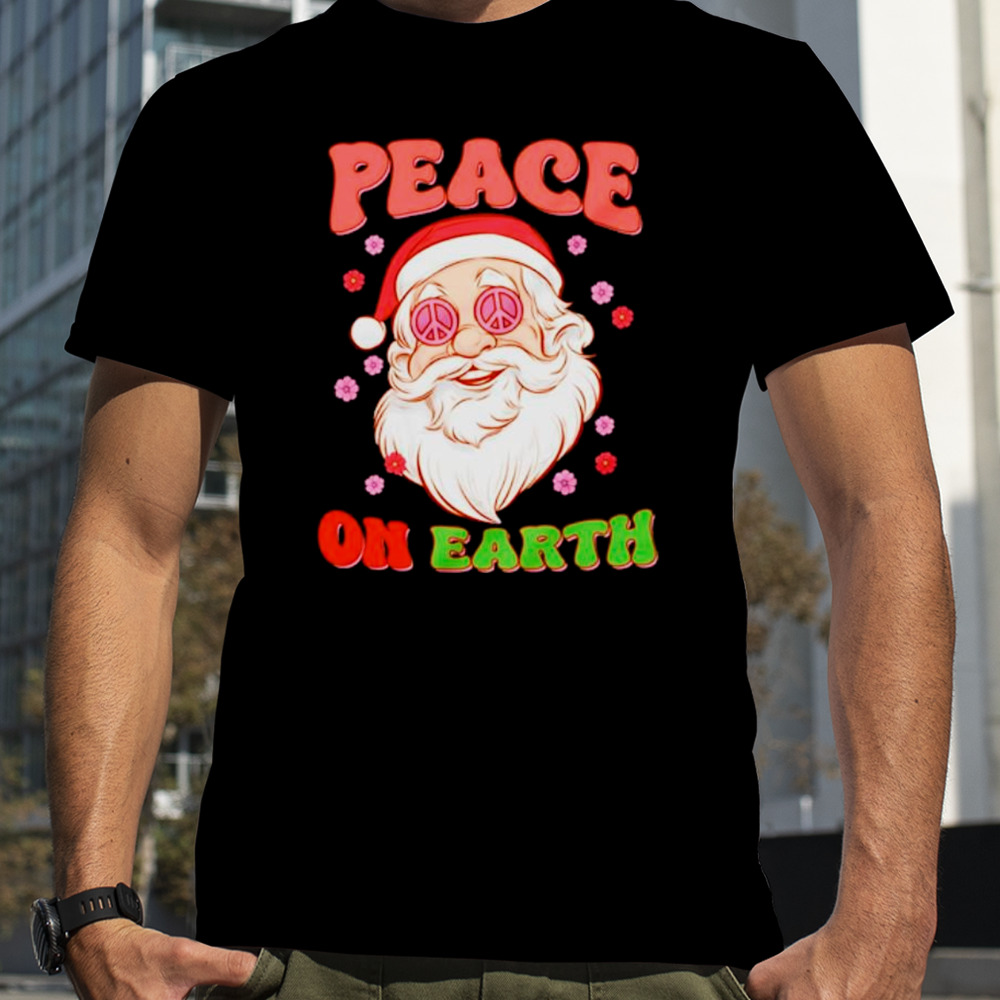 Santa Christmas peace on earth shirt