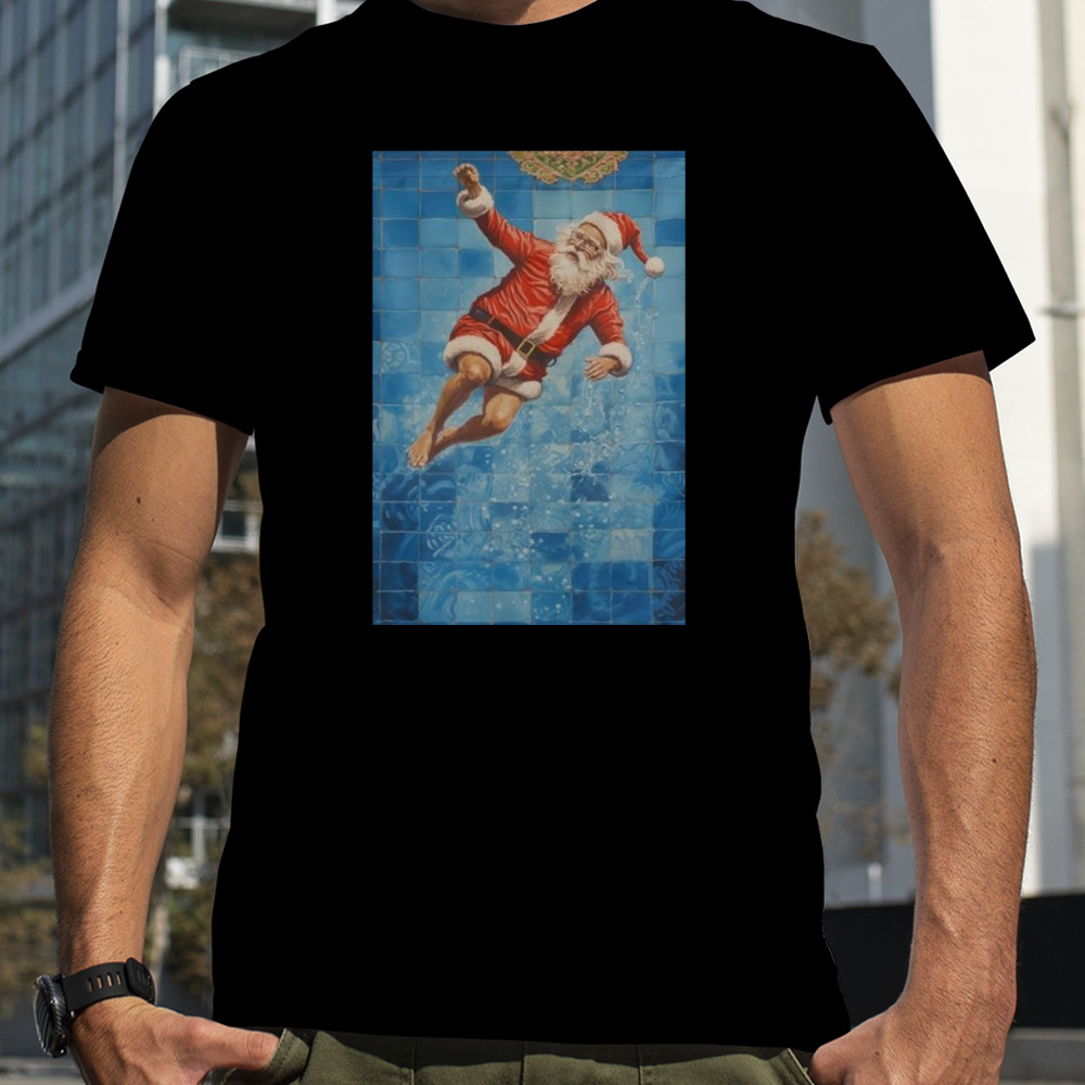 Santa Claus Swimming Christmas 2023 T-shirt