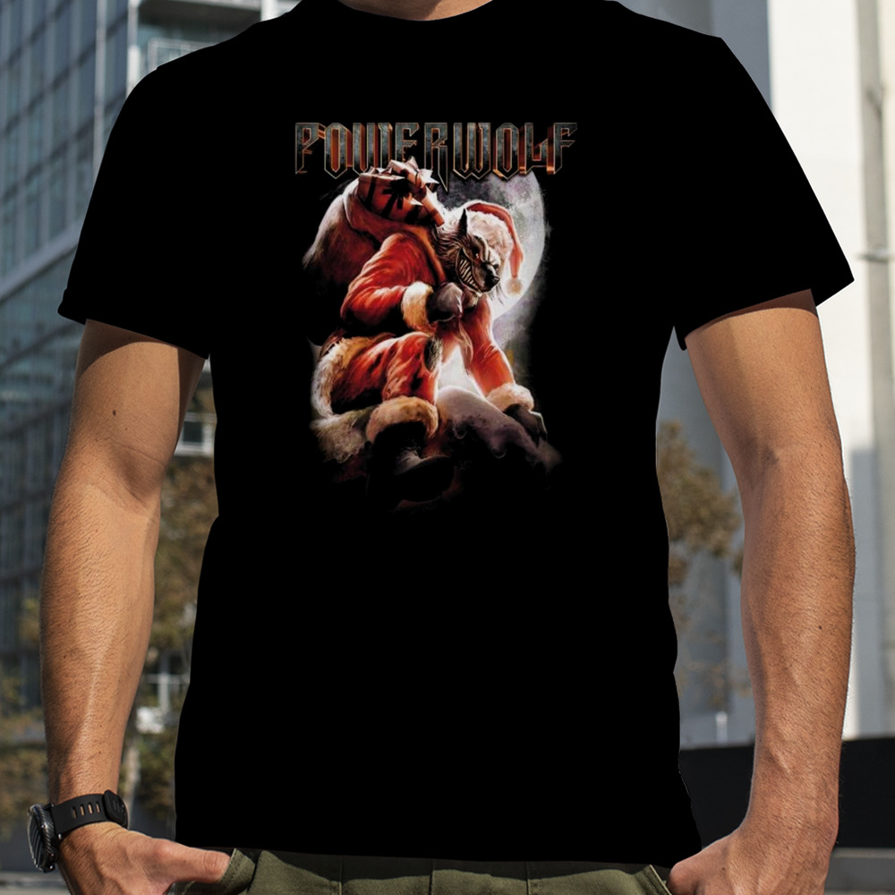 Santa Power Wolf Wild Xmas T-shirt