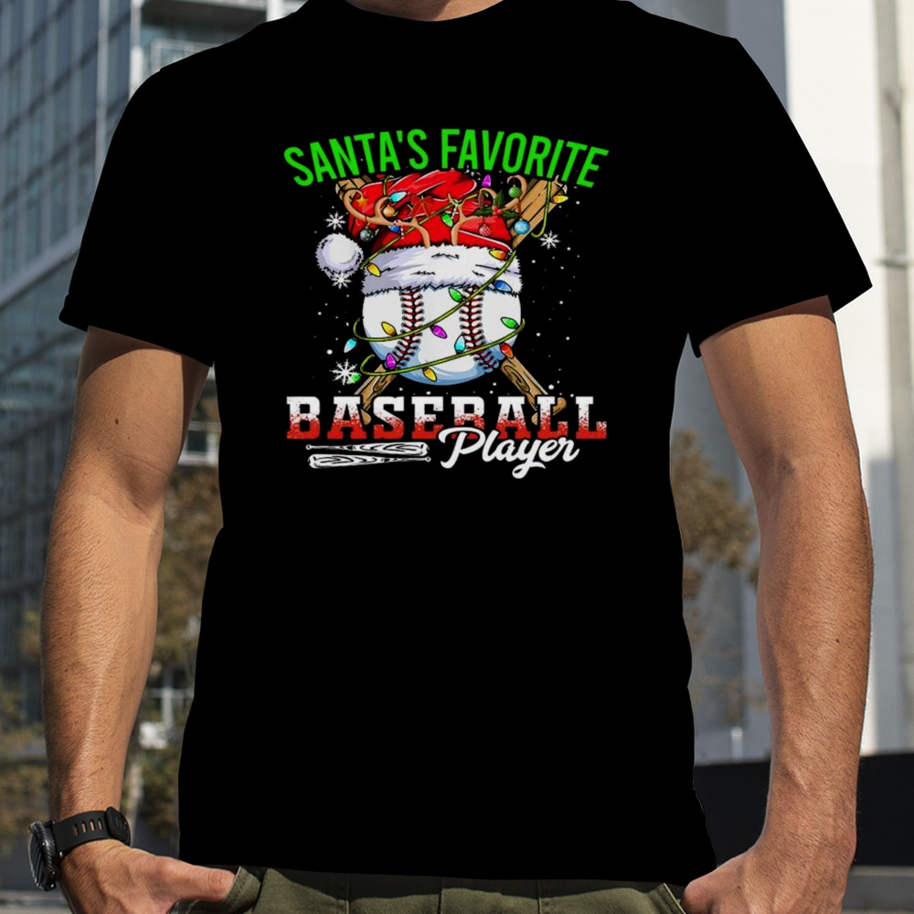 Santa’s Favorite Baseball Player Christmas Baseball 2023 T-shirt