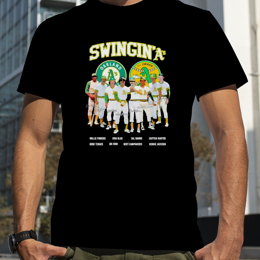 Swingin’ A’s Legends history signatures shirt