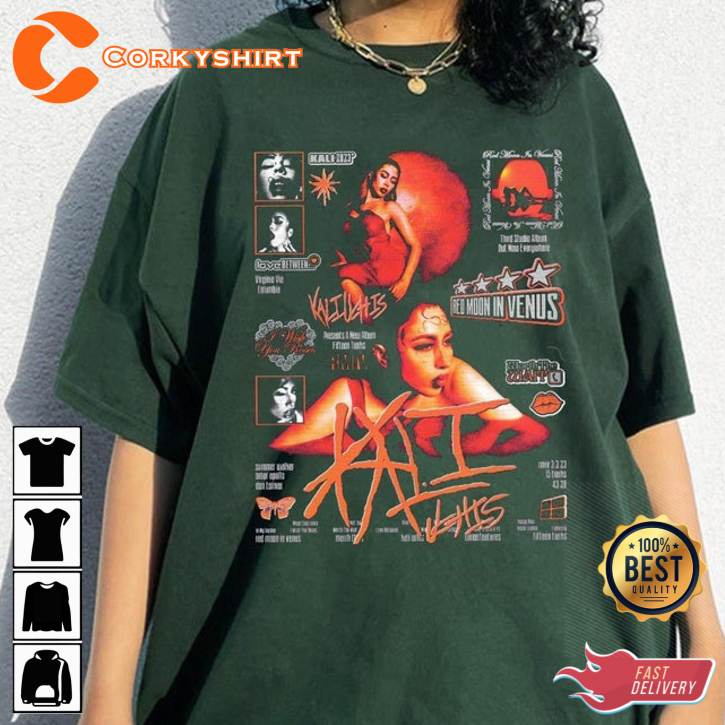 Kali Uchis Red Moon In Venus Fall Tour 2023 T-shirt