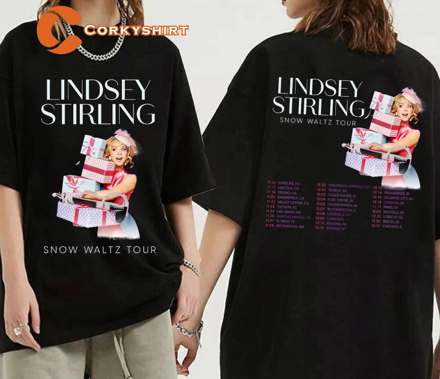 Lindsey Stirling Violin Snow Waltz Tour Dates 2023 T-shirt