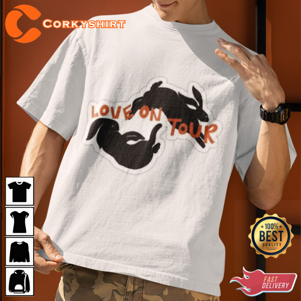 Love On Tour Harry Styles Couple Black Bunny For Stylers T-Shirt