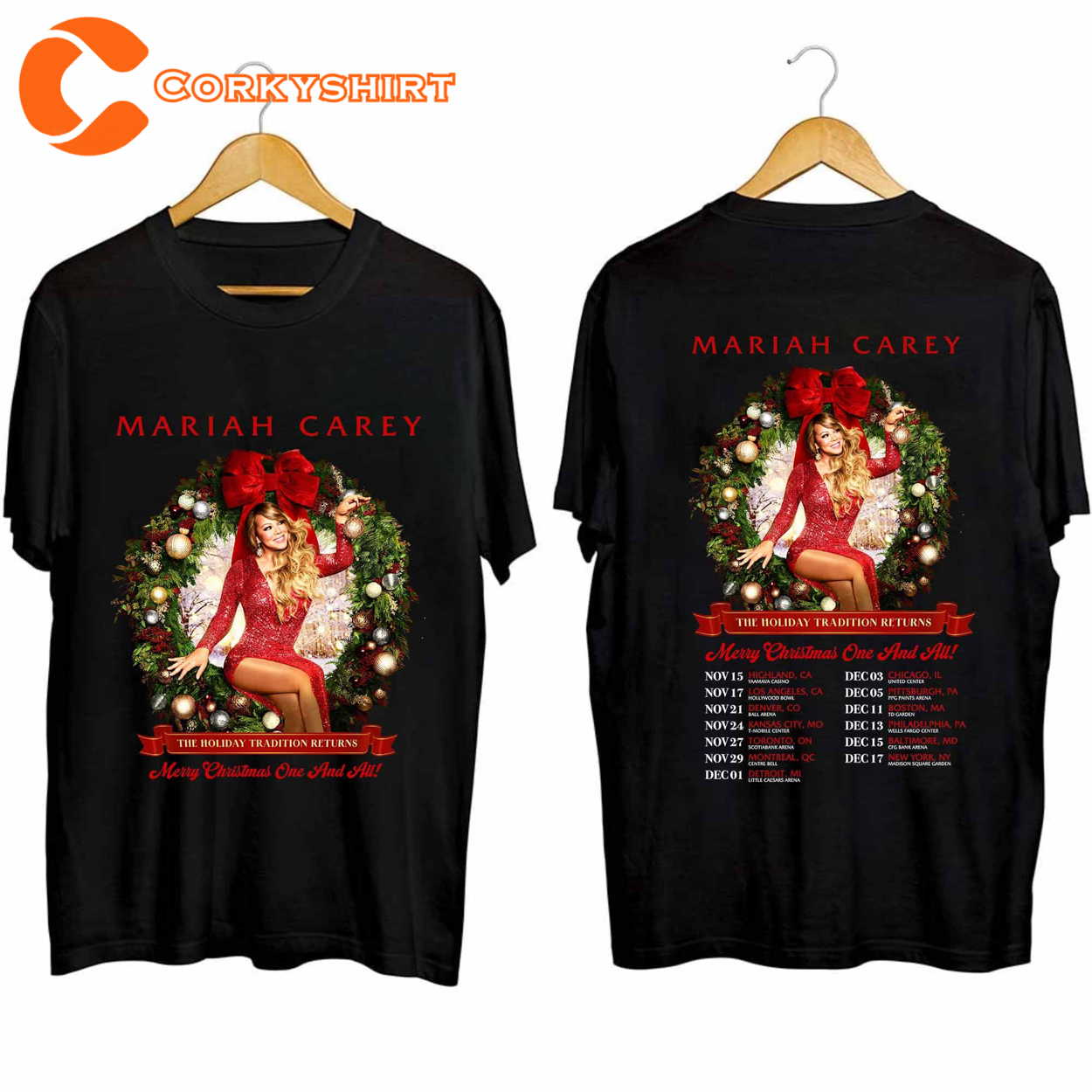 Mariah Carey Merry Christmas One And All Tour 2023 T-shirt