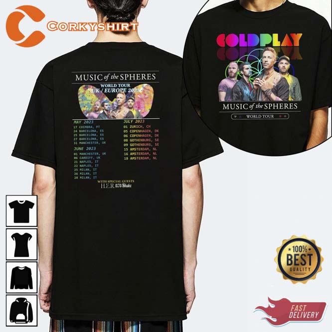 Music Of The Spheres Coldplay World Tour 2023 Shirt