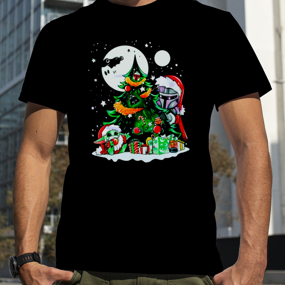 Baby Yoda and Darth Vader Star Wars Christmas tree shirt