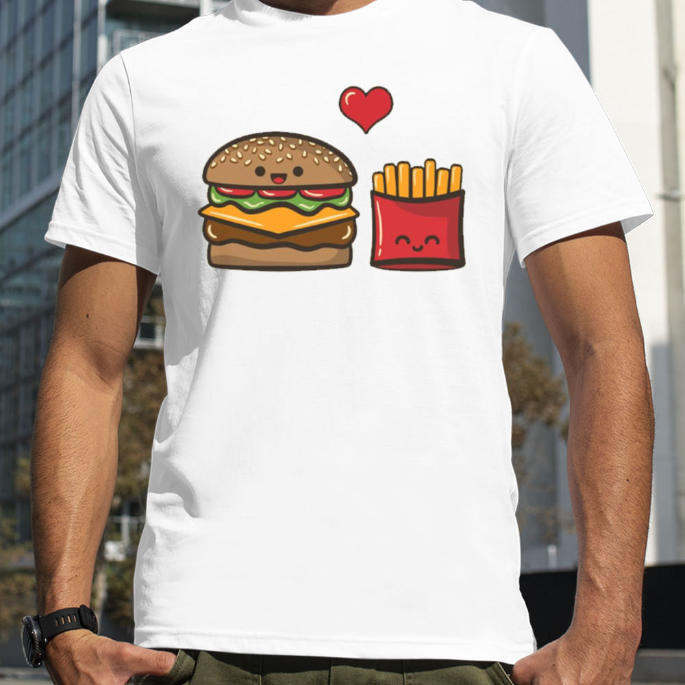 Burger And Fries Valentine Couple shirt